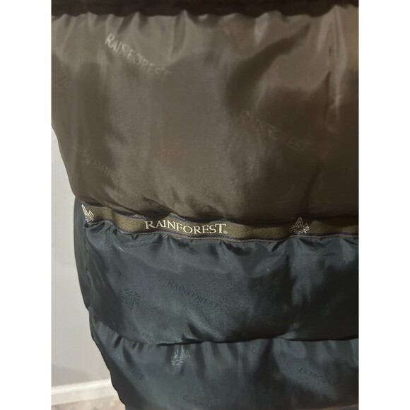 Rainforest Men’s Vintage Down Winter Puffer Parka size L Leather Collar Navy - Picture 10 of 11